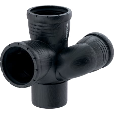 393.554.14.1 Крестовина Geberit Silent-Pro, левая со смещенным впуском и дополнительным отводом 87,5° Geberit 