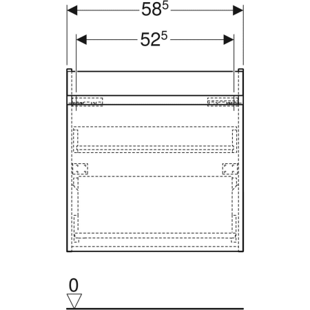 501.904.JK.1 Шкафчик для раковины Geberit Renova Plan, с одним выдвижным ящиком и одним внутренним выдвижным ящиком Geberit  - Вид №47