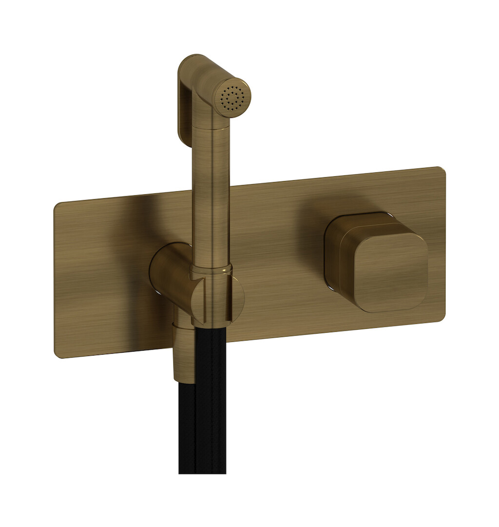 Внешние части гигенического душа со смесителем. WE ARE IB eo706mb_1 Modern Bronze Elio