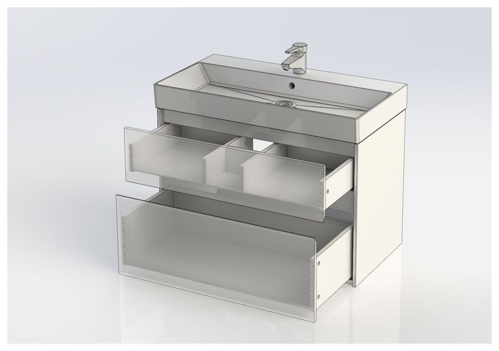 Тумба с раковиной Aquanet Бруклин 85 белый 00203960 - Вид №4
