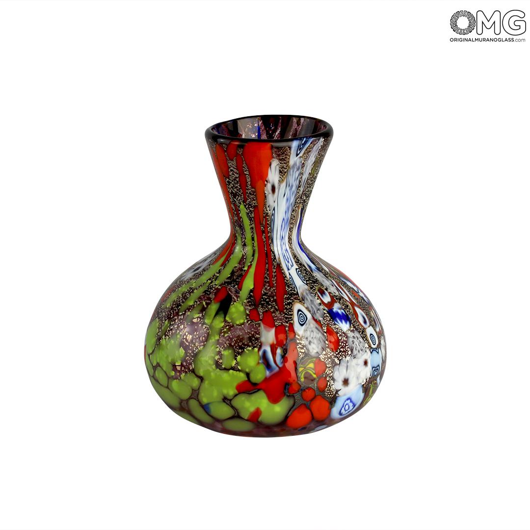 4474 ORIGINALMURANOGLASS Ваза Боттичелла - янтарная - муранское стекло OMG 11 см  - Вид №1