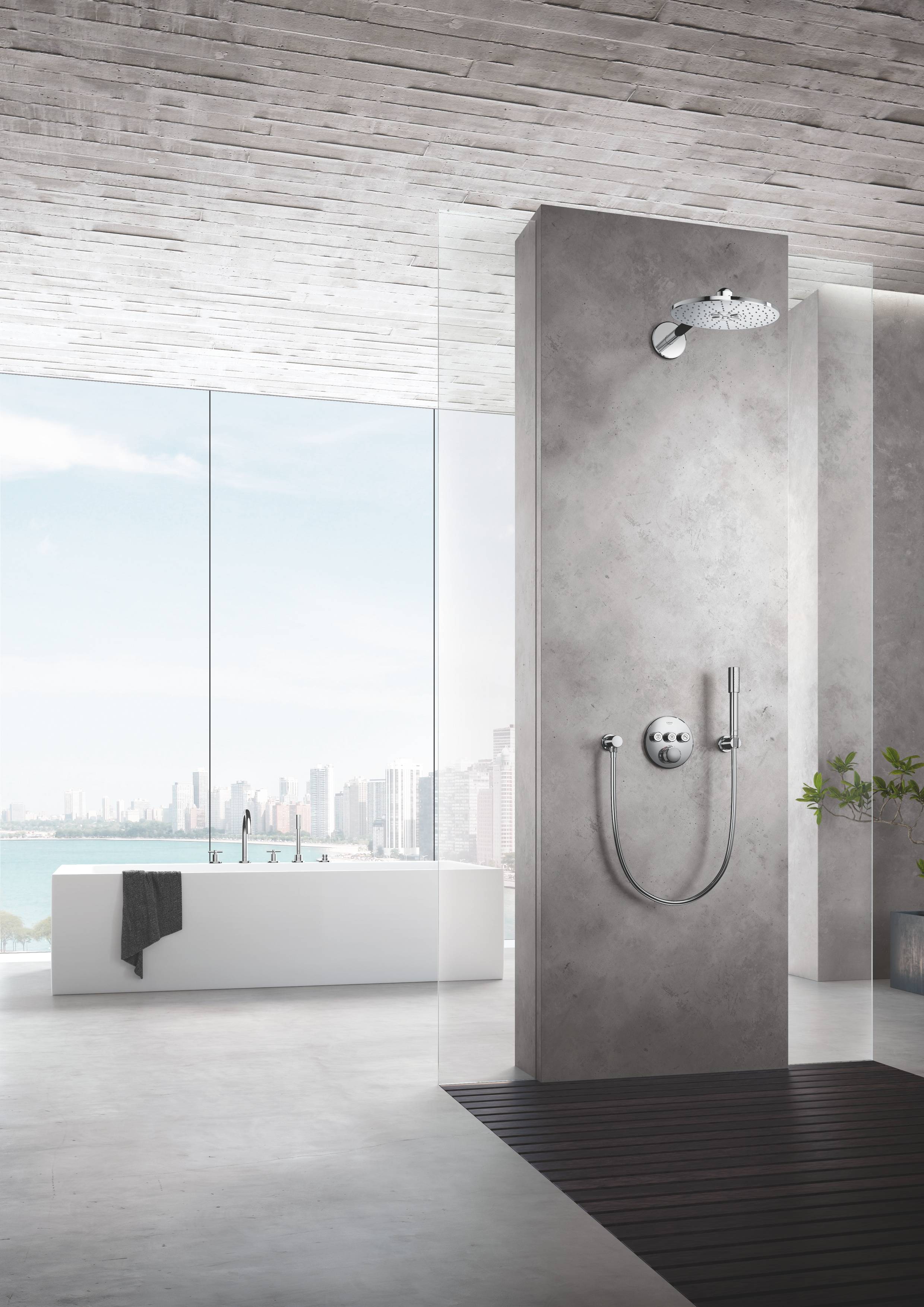 Смеситель для ванны GROHE Atrio New с душевым гарнитуром (на бортик ванны), 5 отверстий, хром (19923003) - Вид №4