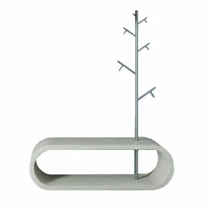 Банкетка Bellona серая с вешалкой ODINGENIY ДИЗАЙНЕРСКИЕ, ЦИКЛ 178307 Беленый дуб;серый