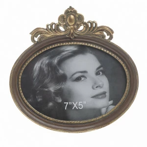 Фоторамка золотая настольная 18х13 см овальная TO4ROOMS  00-3838814 Золото