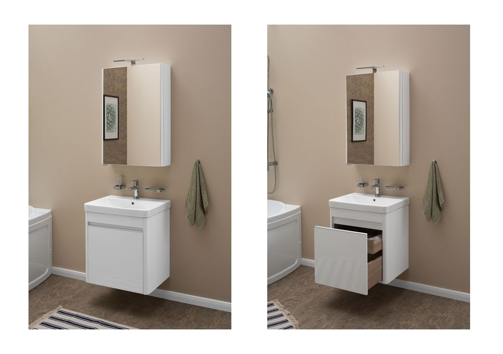 Тумба с раковиной Aquanet Вилора 60 белый 0019987500182311 - Вид №5