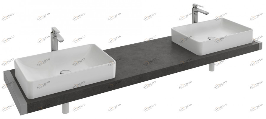 EB72-1800-N07 Столешница с 2 отверстиями для раковин vox еvg102 (40 cм) или evf102 (60 см) Jacobdelafon PARALLEL Santreyd
