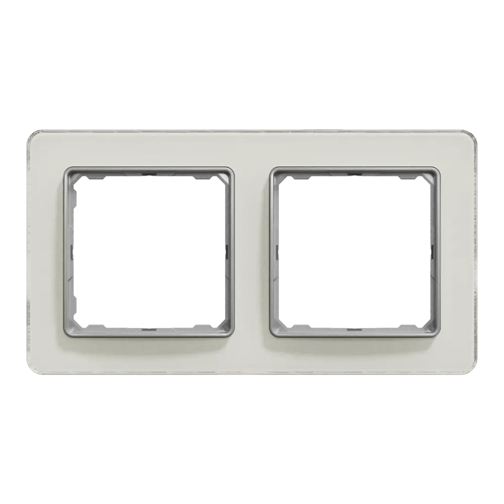 Рамка для розеток и выключателей Systeme Electric Sedna Design 2 поста, цвет белое стекло STLM-2043020