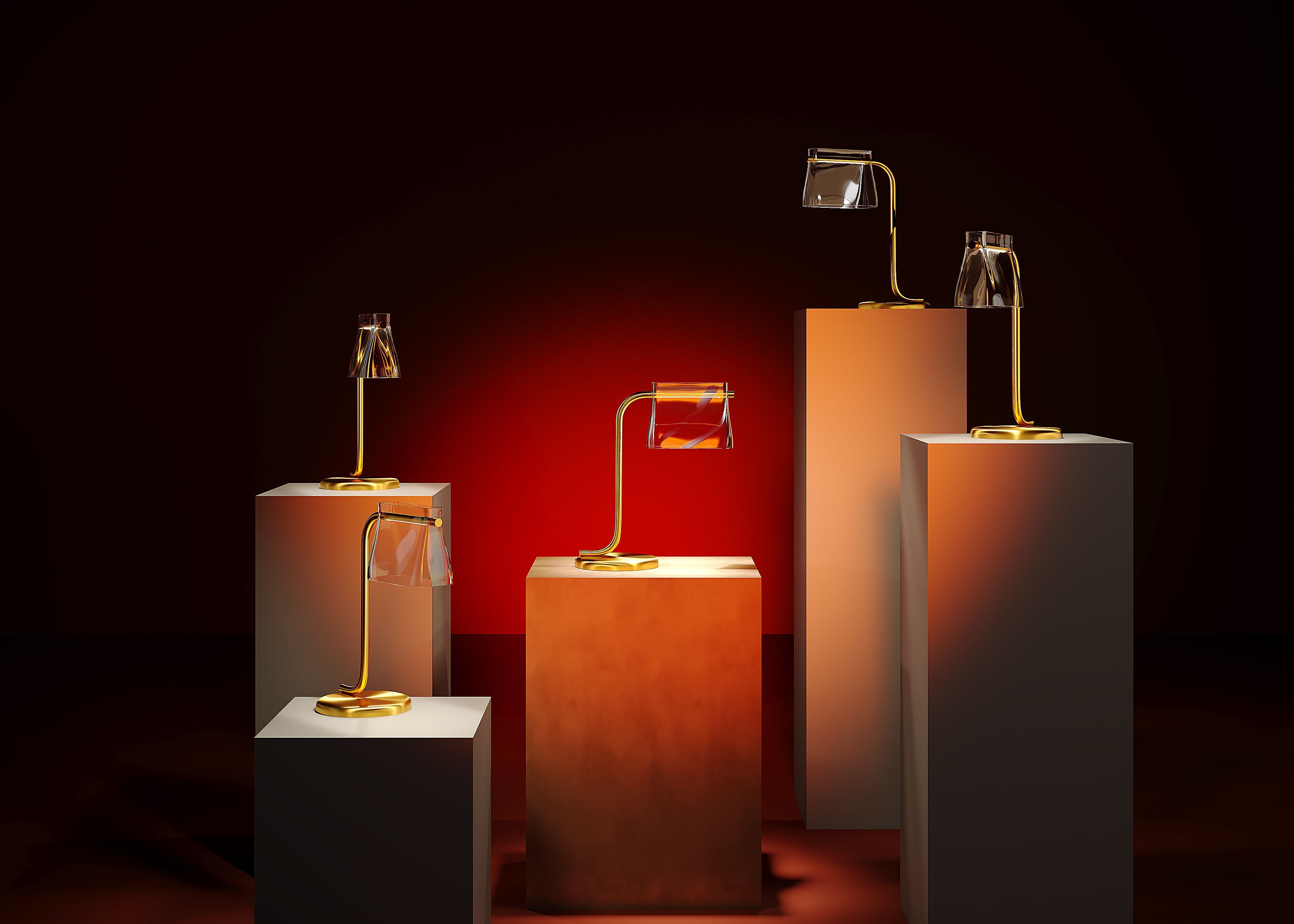 Латунная и стеклянная настольная лампа Maytoni кабаре ARCH-00039441 - Вид №3