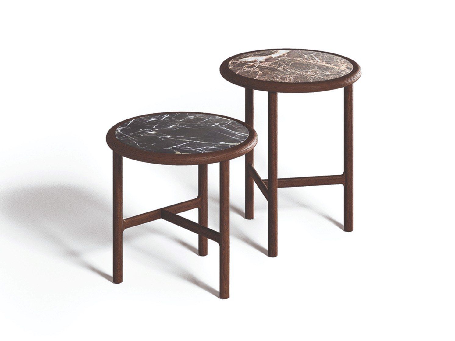 Круглый журнальный столик из ясеня и мрамора DE PADOVA Ava ARCH-00088697