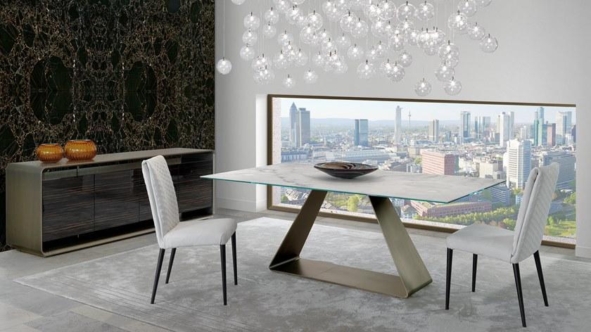 Reflex Прямоугольный обеденный стол из стеклянного мрамора Oh sun-id-1449226 - Вид №1