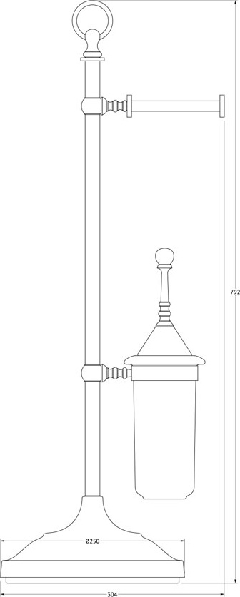 STI 233 Стойка с 2-мя аксессуарами для туалета 80 cm 3SC STILMAR GOLD Treesseci 3SC - Вид №1