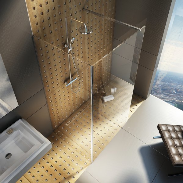 ST Walk-In Corner 1100 x 800 x 2000 черный + транспарент Ravak GW1CD4300Z1 - Вид №2