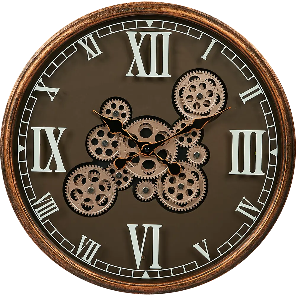 Часы настенные Dream River Шестеренки GH61293 круглые МДФ цвет коричневый бесшумные ø44 Осень STLM-2164932