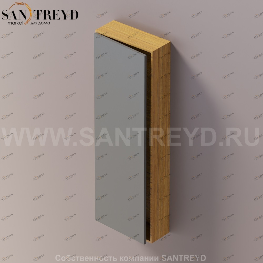 LIFT Модульный шкаф 120 см с левой дверью на доводчиках. Модули могут располагаться горизонтально и вертикально. Отделка: тик и темно-серая краска. AMOB054LGPTSX Agape