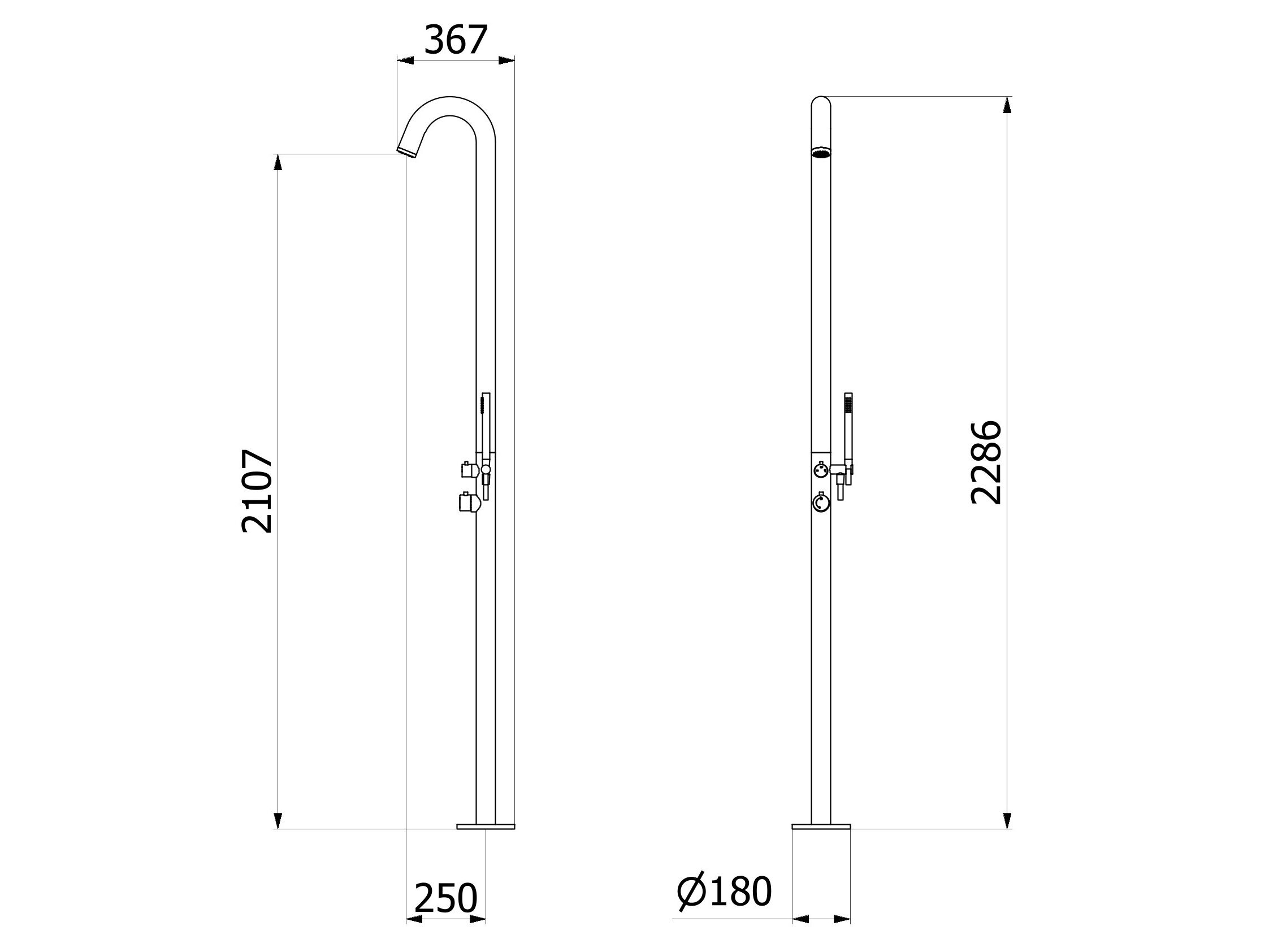 Душевая колонна с пола IB Shower &amp ARCH-00013277 - Вид №2