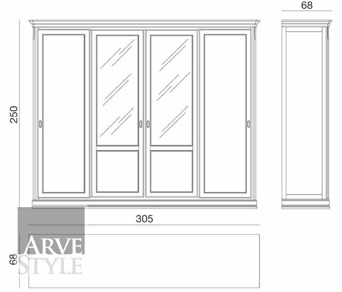 Arvestyle Шкаф из массива дерева с раздвижными дверьми Capri Sl-0386 - Вид №1
