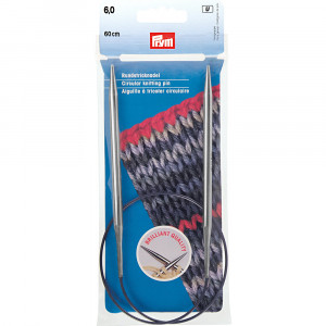 212182 Спицы PRYM круговые латунь d 6.0 мм 60 см серебристые PRYM