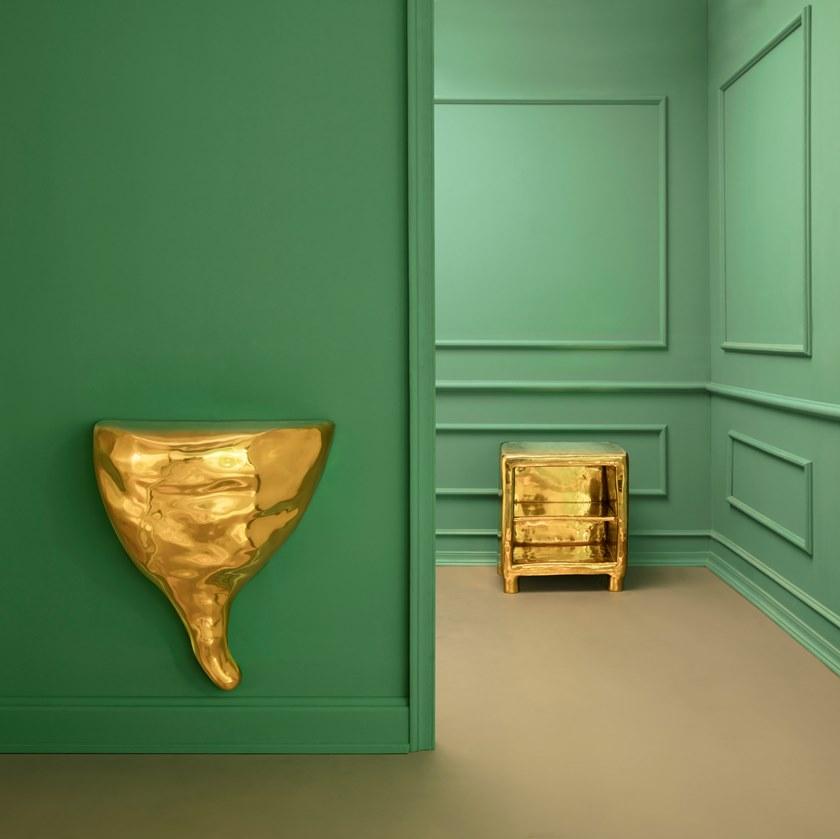 Scarlet Splendour Подвесная консоль Half-Moon из латуни Fools' gold sun-id-1358373 - Вид №1