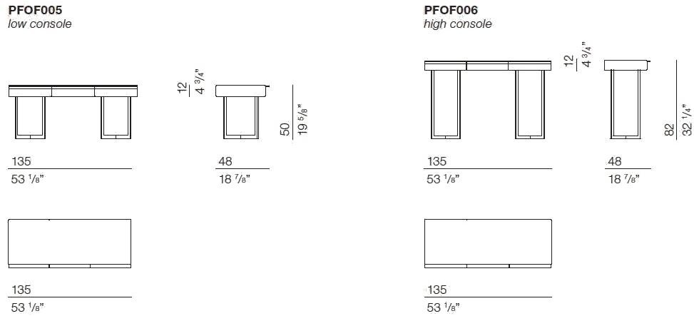 Bodema Прямоугольная консоль из мдф с ящиками Profile Pfof005/pfof006 - Вид №6