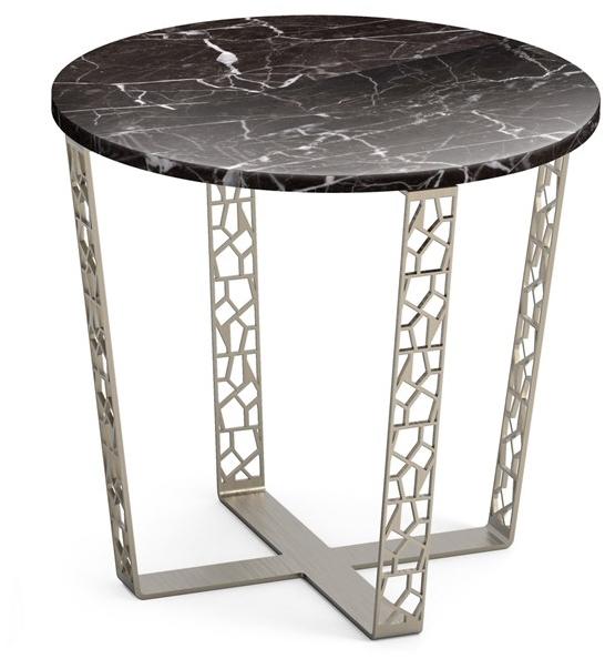 ALBEDO Круглый журнальный столик из мрамора и металла black marquina sun-id-1514828 - Вид №3