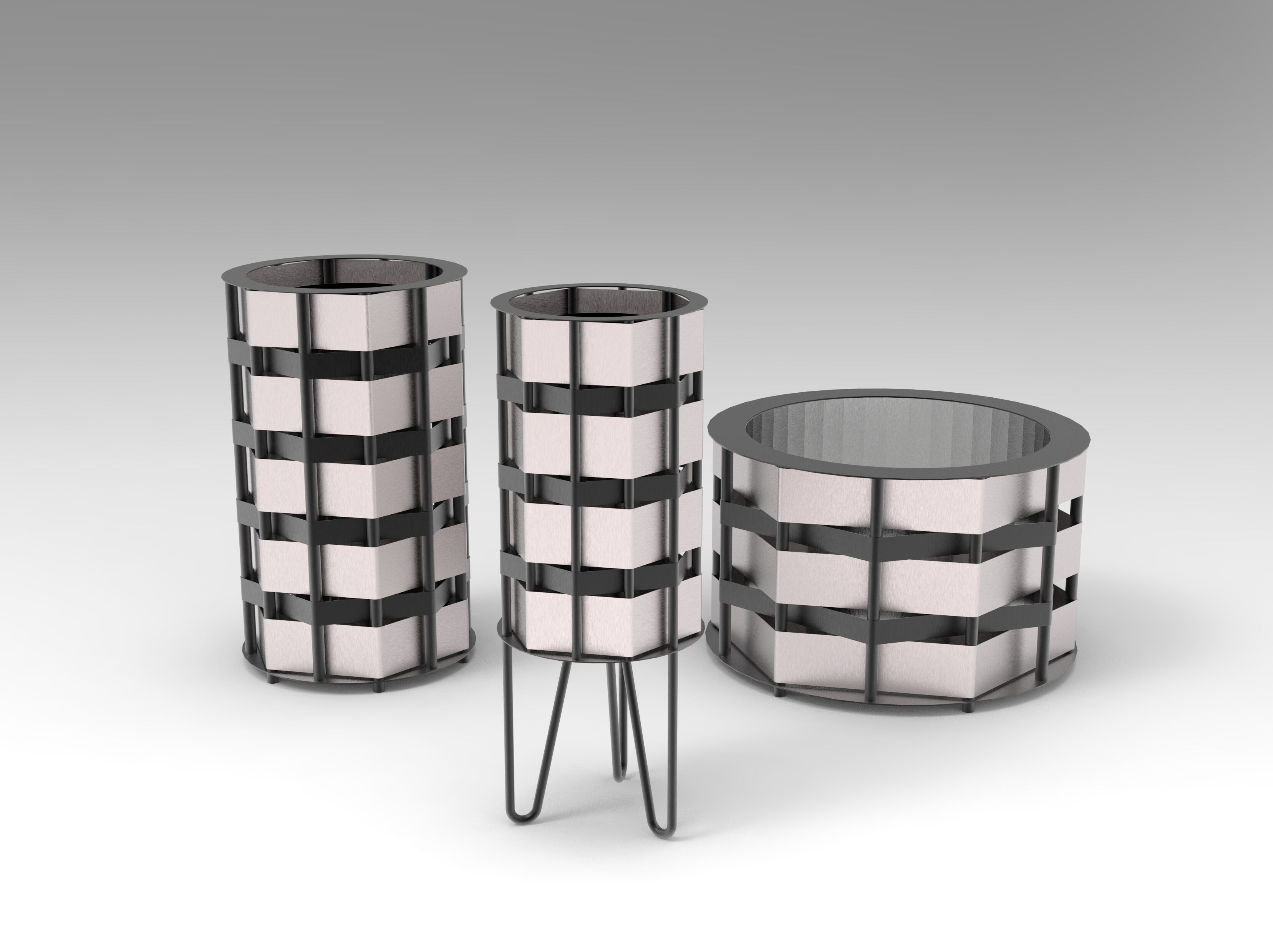 Оцинкованная стальная стойка для мусора Viscio Urban Design плетеная ARCH-00088247 - Вид №3