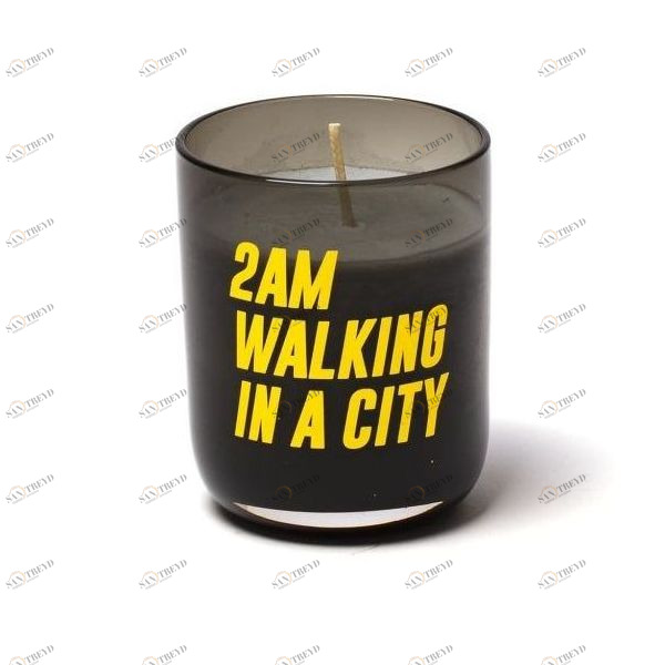 Свеча в стеклянном подсвечнике 7,8х6,5 см черная Memories 2AM Walking in a City SELETTI  00-3883357 Черный 