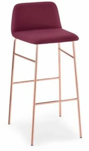 TrabA' Барный стул из ткани с подставкой для ног Bardot 0036 met-tu