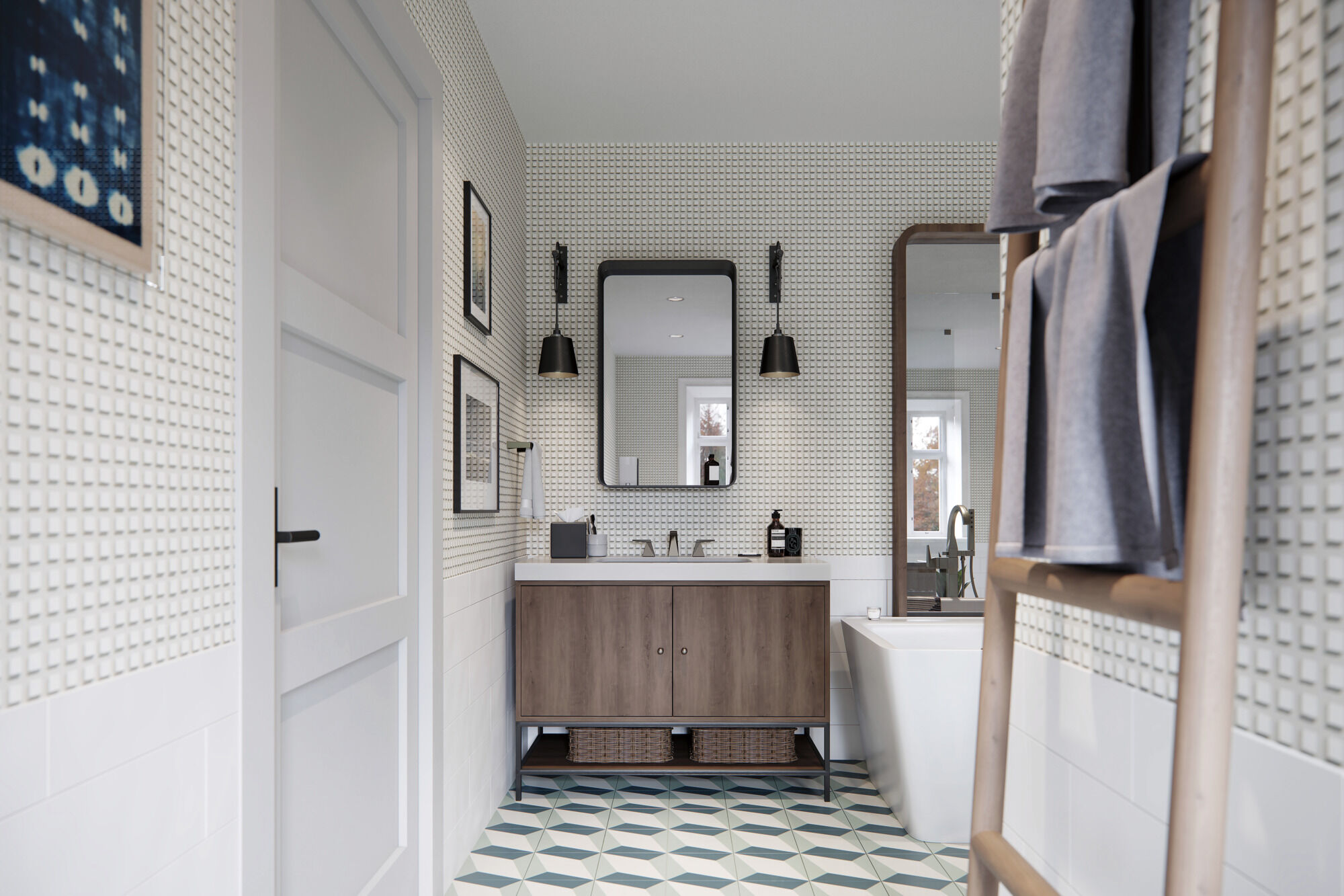 35543-KSMPU-DST Смеситель для ванной комнаты с двумя ручками Delta Faucet Trillian Черный нержавеющий  - Вид №2