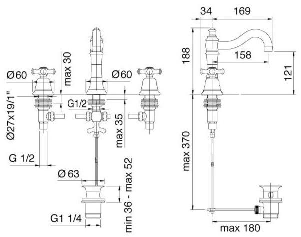 Rubinetterie Treemme Old italy  4417  - Вид №1