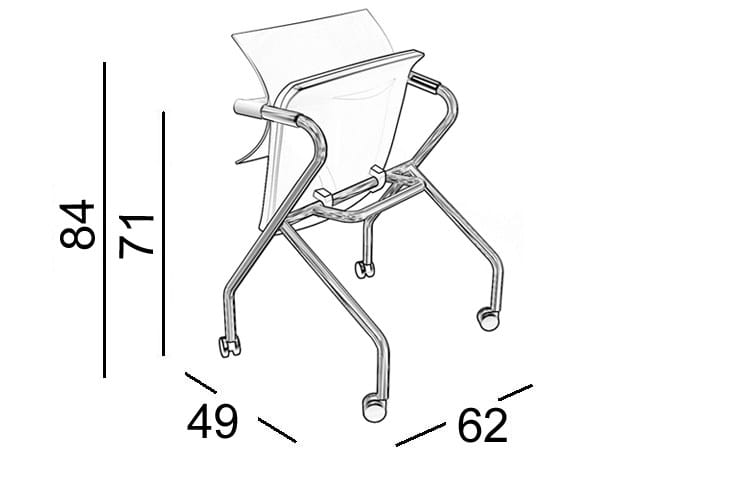 Складной стул с колесами с подлокотниками Luxy Aire Jr ARCH-00053206 - Вид №2