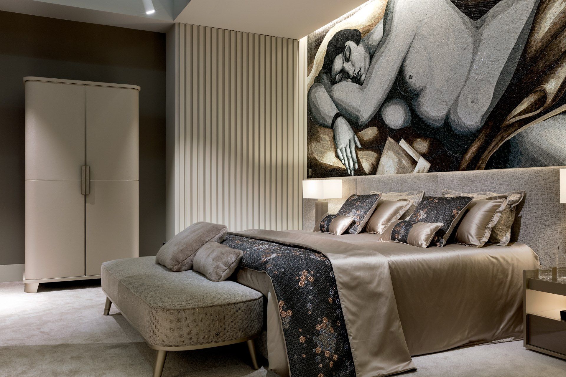 Тканевая кровать с мягким изголовьем Sicis Seneca ARCH-00102283 - Вид №2