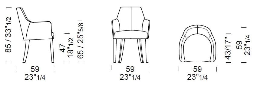 Кожаный мягкий стул с подлокотниками Borzalino EMILY ARCH-00047429 - Вид №12