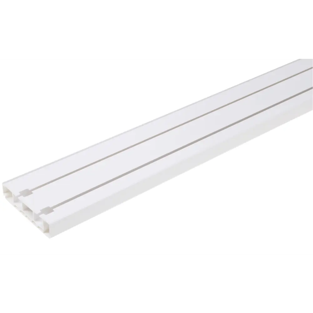 Карниз двухрядный составной Domlegrand Стандарт 400 см пластик цвет белый STLM-2055228