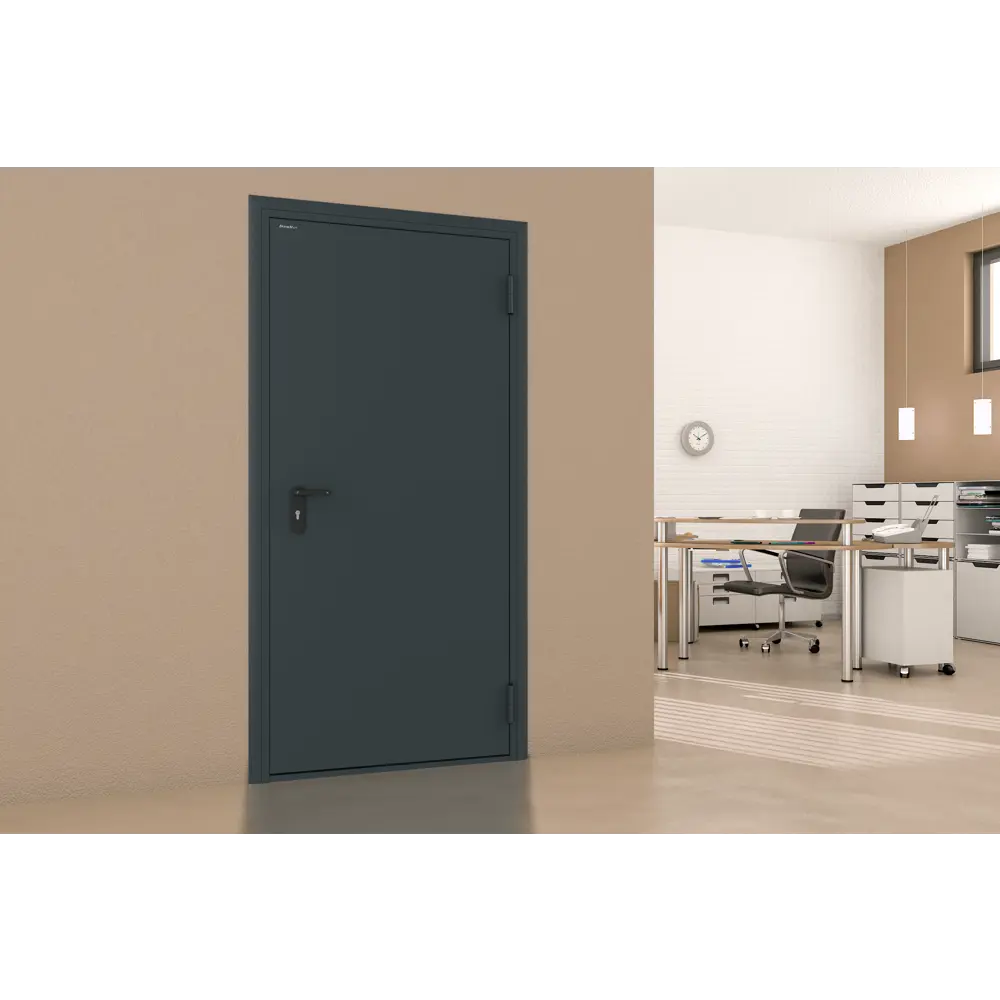 Дверь техническая остекленная 88x190 см правая цвет RAL7016 DOORHAN STLM-2137577 - Вид №1