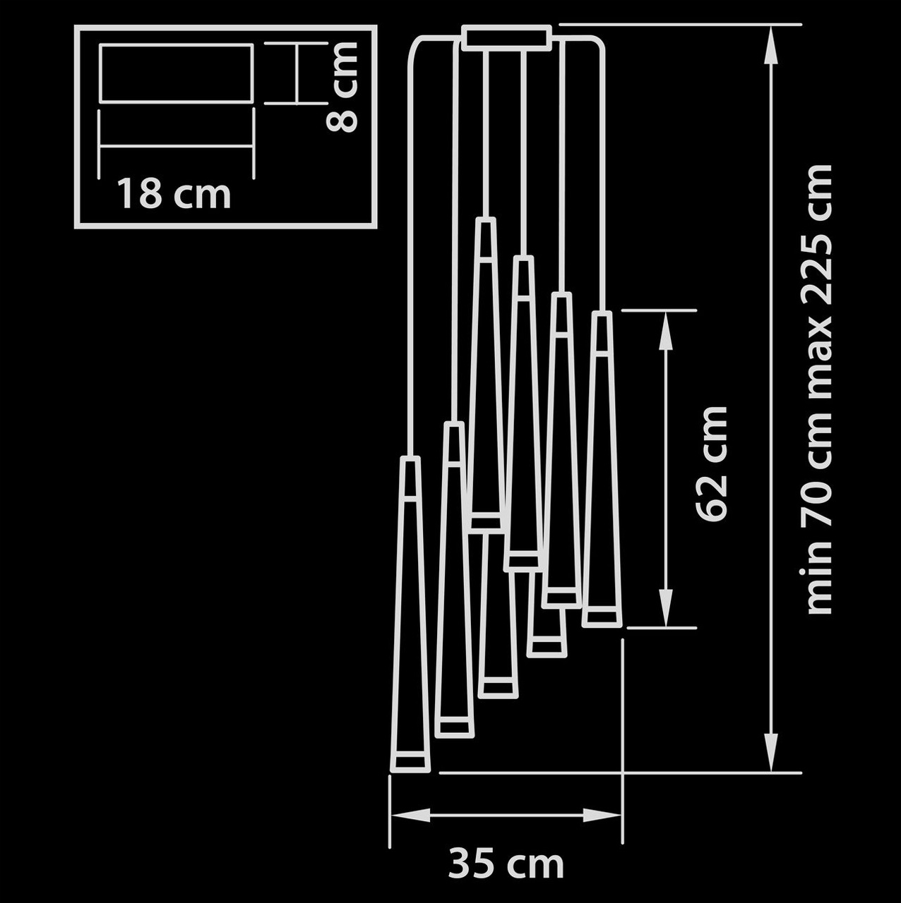 Каскадная люстра Lightstar Punto 807084 LIGHTSTAR ДИЗАЙНЕРСКИЕ, PUNTO 059224 Хром  - Вид №1