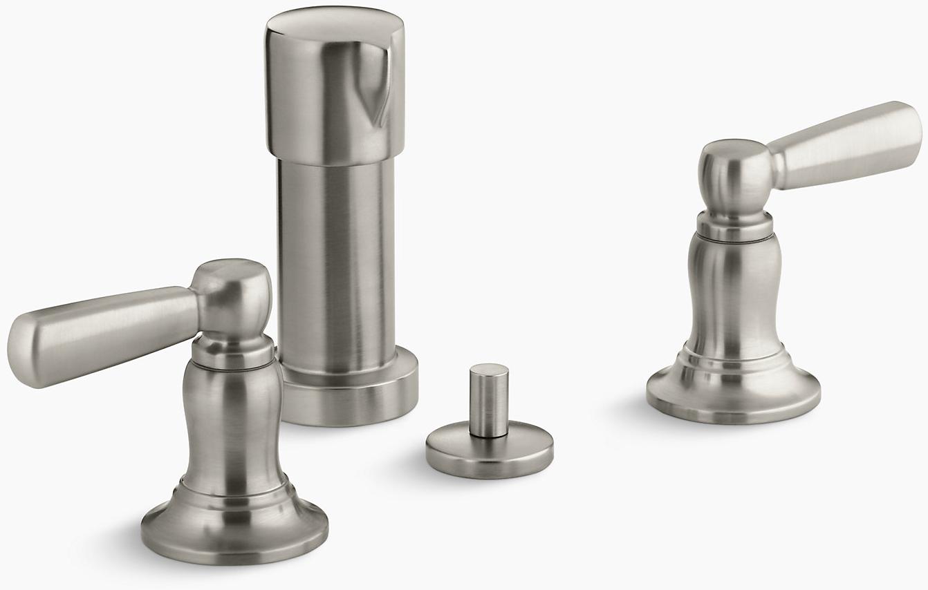 KOHLER Bancroft Вертикальный смеситель для биде с рычажными ручками K-10586-4-BN 