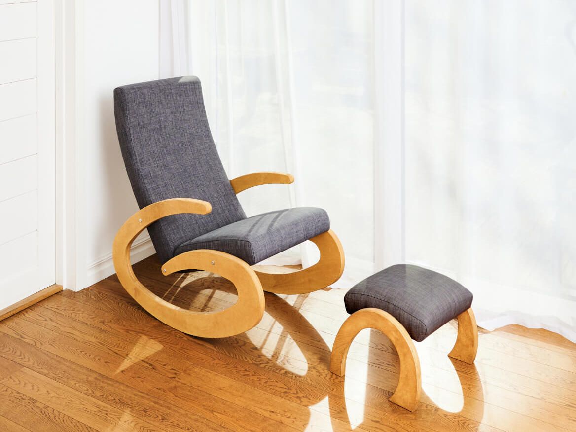 Тканевое кресло-качалка с подставкой для ног In Stock Radis ARCH-00141616