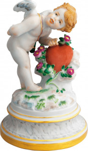 10556954 Meissen Фигурка Meissen "Купидон, постукивающий по сердцу" (Генрих Швабе, 1877-1880 гг.) 16см, п/к Фарфор, Керамика