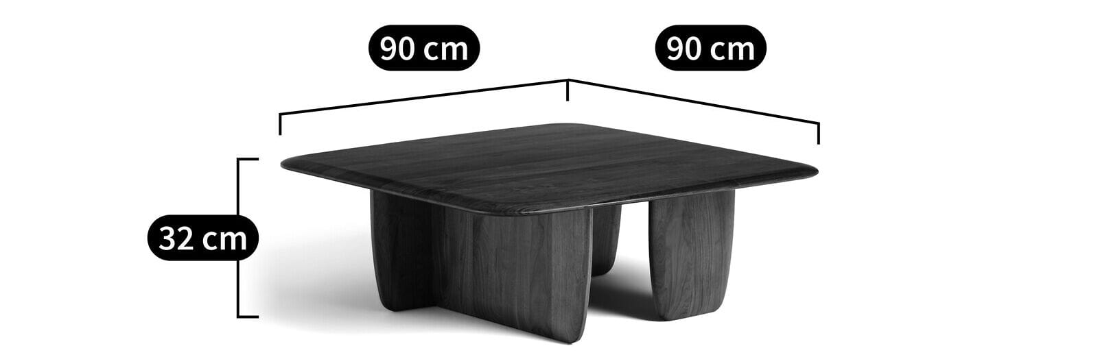 Низкий квадратный журнальный столик из грецкого ореха AMPM Iloss ARCH-00096934 - Вид №7