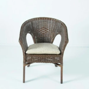 Кресло с подушкой темно-коричневое из ротанга "Темный коньяк" 02/08В VINOTTI  00-3885209 Коричневый