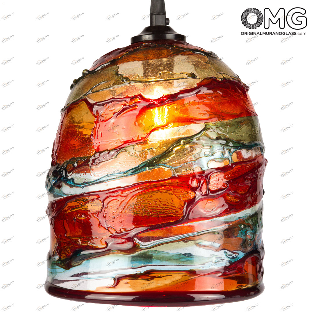 2771 ORIGINALMURANOGLASS Открытая люстра - сбруффи - красная - Original Murano Glass OMG 19 см 