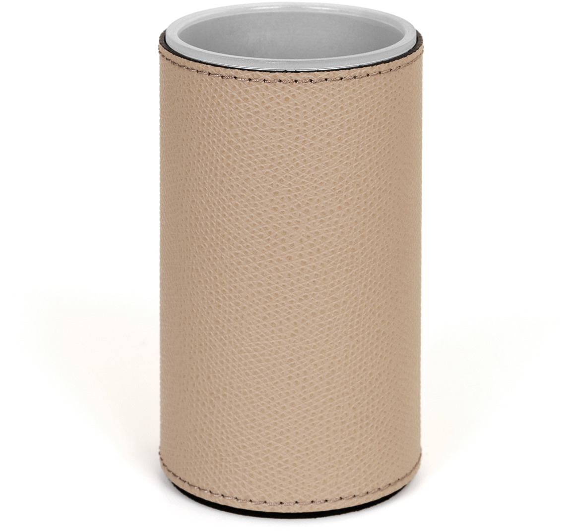 Подставка для зубных щеток Poseidon круглая - Ø 6XH11,5 см / зернистая кожа_earth