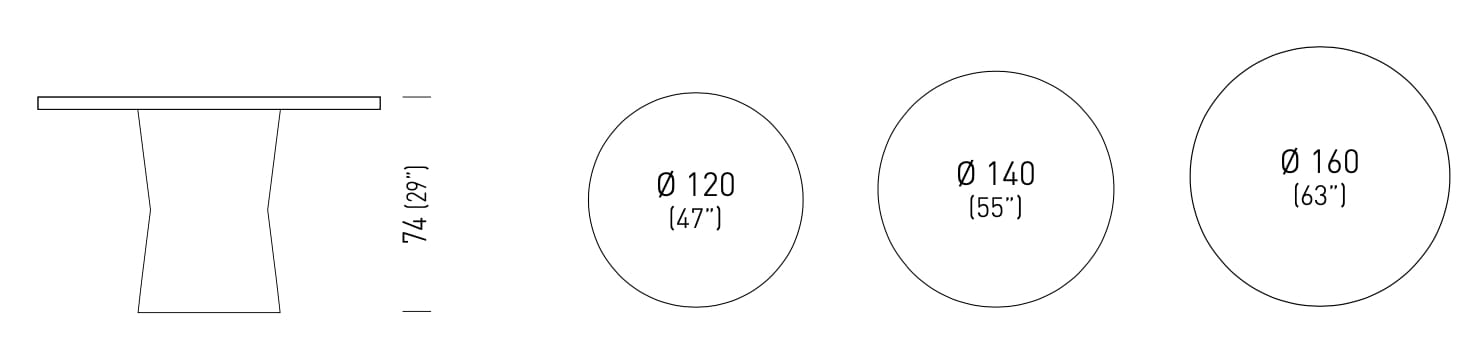 Круглый стол из инженерного пластика и столешница из Compactop® GABER NIDABA ARCH-00045122 - Вид №3
