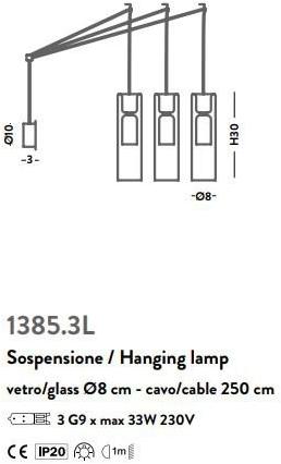 Cangini & Tucci Подвесной светильник из дутого стекла Tao 1385.3l - Вид №1