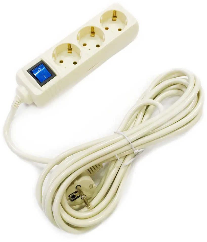 Удлинитель Skybeam с заземлением — 3 розетки, 5 метров, 3500 Вт 82600366