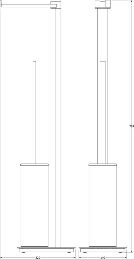 TIF 021 Стойка с 2-мя аксессуарами для туалета 74 cm LINEAG TIFFANY - Вид №1