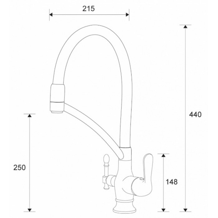 Zorg ZR 346-8 YF Смеситель для кухни Zorg 440х215 мм  - Вид №2