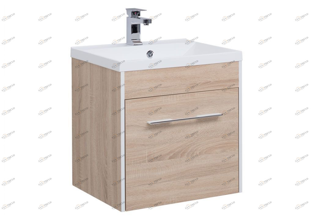 Тумба с раковиной Aquanet Августа 58 дуб сонома 0021002700204117
