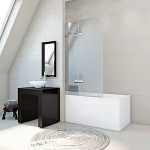 Шторка на ванну 130x160 GV-862C прозрачное стекло 6 мм GUTEWETTER TREND PEARL