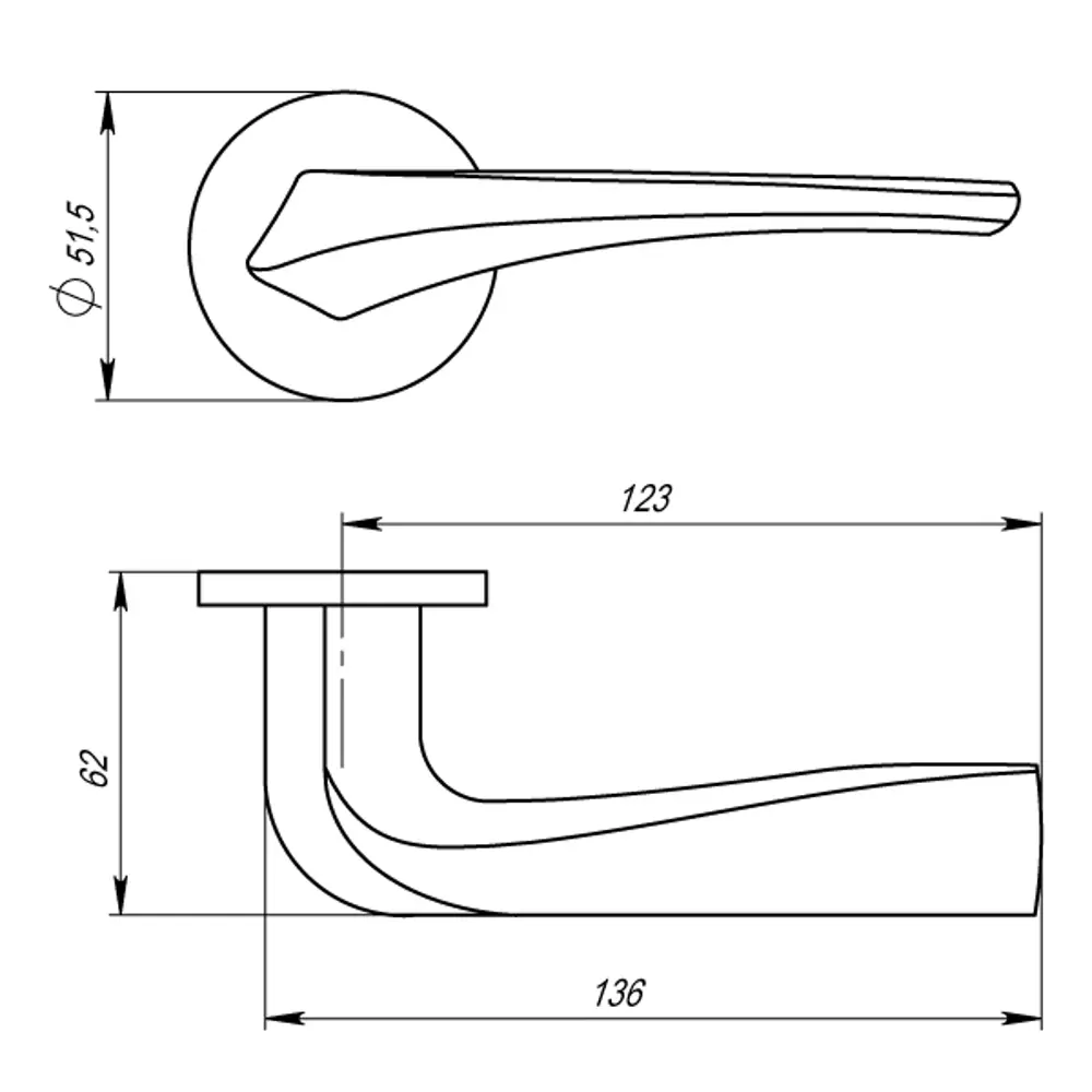 Дверные ручки Armadillo R.URS52.Flame SN-3, без запирания, цвет матовый никель STLM-2201322 - Вид №2